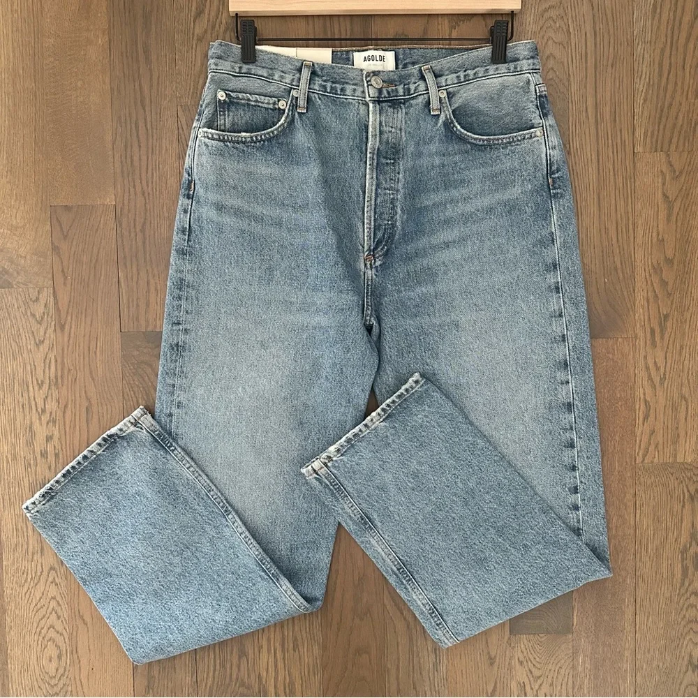 NWT Agolde 90s Pinch Waist High Rise Straight Jeans in Navigate Size 29 - Picture 4 of 11